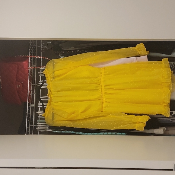 Women's yellow mesh dress - Picture 2 of 2
